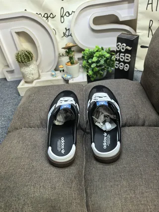 Adidas Samba Lace-Up Mule Black White Gum Casual Shoes 8