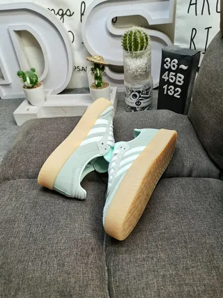 Adidas Samba Mint Green Suede Lifestyle Sneakers 6