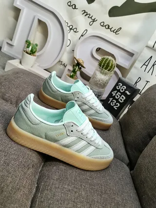 Adidas Samba Mint Green Suede Lifestyle Sneakers 9