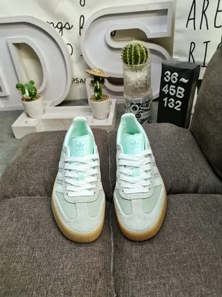 Adidas Samba Mint Green Suede Lifestyle Sneakers 10