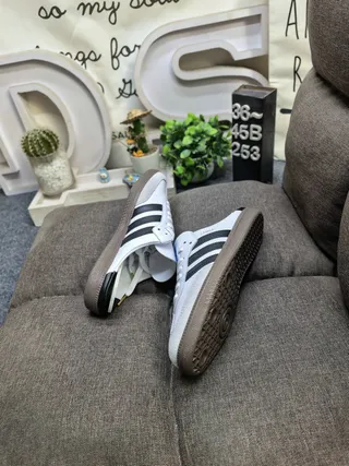 Adidas Samba Mule White Black Gray Brown Lifestyle Sneakers 6