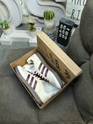 Adidas Samba Off-White and Burgundy Lifestyle Sneakers 3