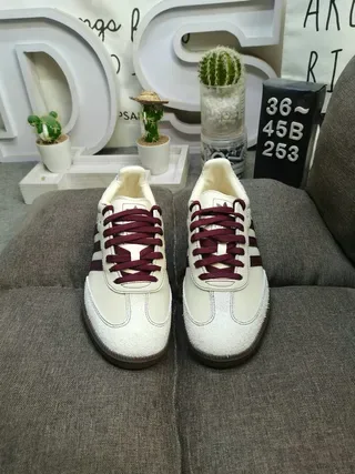 Adidas Samba Off-White and Burgundy Lifestyle Sneakers 10