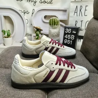 Adidas Samba Off-White and Burgundy Lifestyle Sneakers
