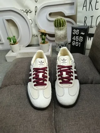 Adidas Samba Off-White and Burgundy Lifestyle Sneakers 10