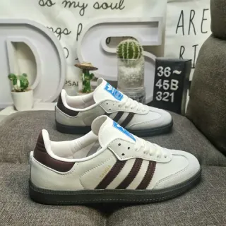 Adidas Samba Off-White and Burgundy Lifestyle Sneakers