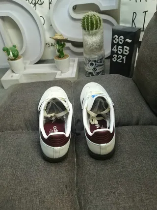 Adidas Samba Off-White and Burgundy Lifestyle Sneakers 8