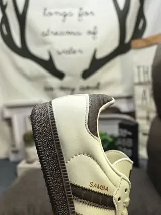 Adidas Samba Off-White Brown Lifestyle Sneakers 3