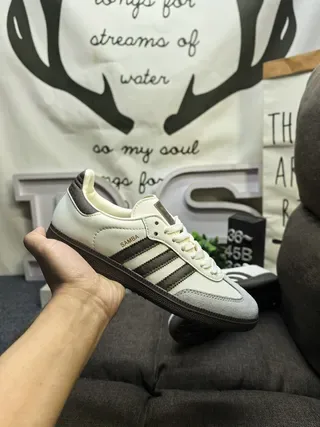 Adidas Samba Off-White Brown Lifestyle Sneakers 5