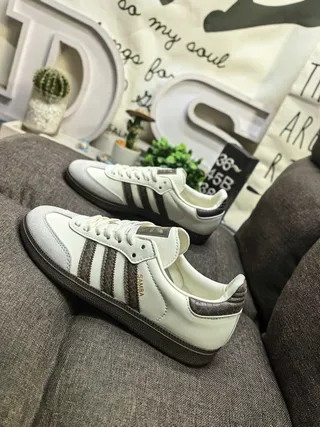 Adidas Samba Off-White Brown Lifestyle Sneakers 7