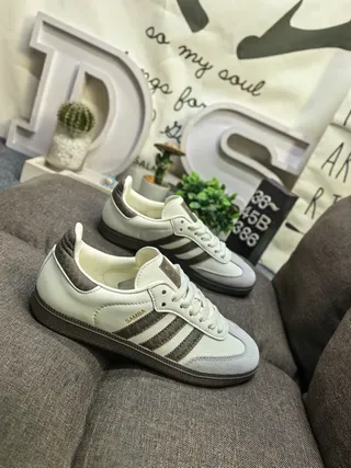 Adidas Samba Off-White Brown Lifestyle Sneakers 9