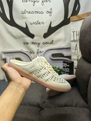 Adidas Samba Off-White Perforated Slip-On Loafers 5