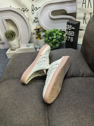 Adidas Samba Off-White Perforated Slip-On Loafers 6