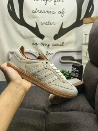 Adidas Samba OG Beige and Tan Lifestyle Sneakers 5