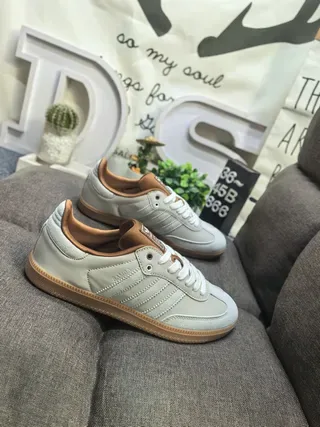 Adidas Samba OG Beige and Tan Lifestyle Sneakers 9