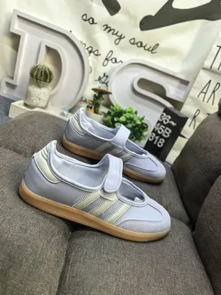 Adidas Samba OG Light Gray Cream Stripe Lifestyle Sneakers 9
