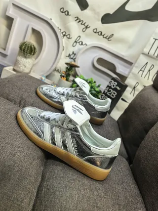 Adidas Samba OG Metallic Silver White Lifestyle Sneakers 7