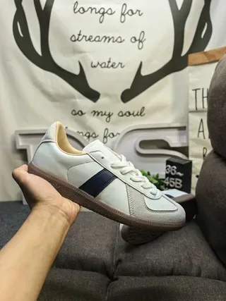 Adidas Samba OG Off-White Navy Stripe Lifestyle Sneakers 5