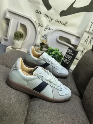 Adidas Samba OG Off-White Navy Stripe Lifestyle Sneakers 9