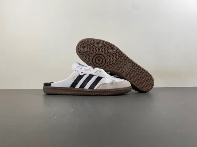 Adidas Samba Slip-On White Black Gum Loafers 12