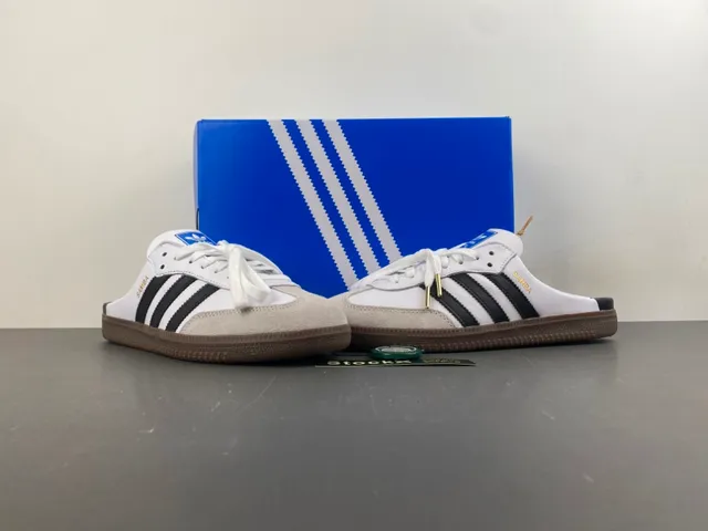Adidas Samba Slip-On White Black Gum Loafers 13