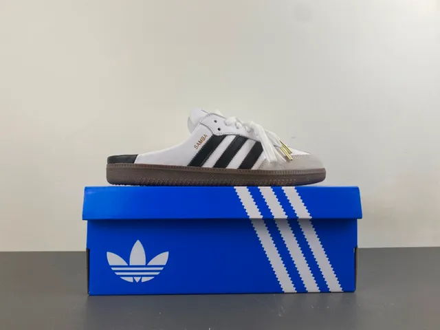 Adidas Samba Slip-On White Black Gum Loafers 15