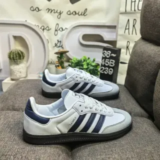 Adidas Samba White and Navy Lifestyle Sneakers
