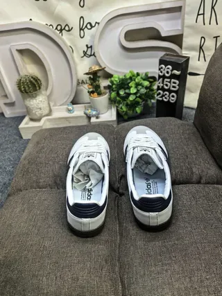 Adidas Samba White and Navy Sneakers Lifestyle 8
