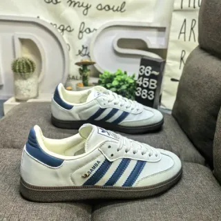 Adidas Samba White and Navy Lifestyle Sneakers