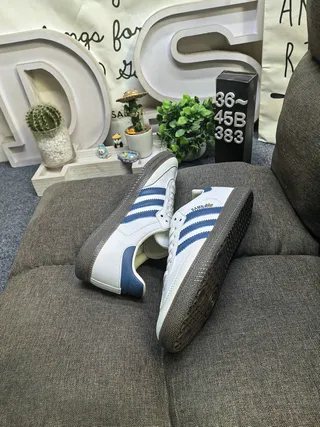 Adidas Samba White and Navy Lifestyle Sneakers 6