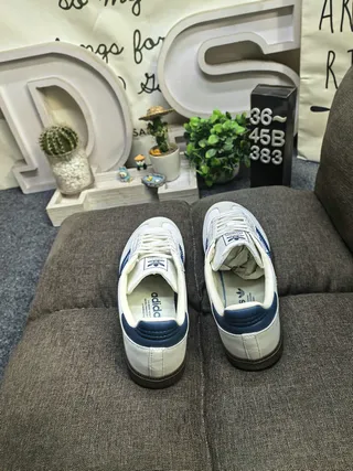 Adidas Samba White and Navy Lifestyle Sneakers 8