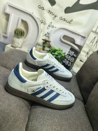 Adidas Samba White and Navy Lifestyle Sneakers 9