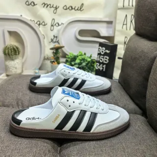 Adidas Samba 白色黑色橡皮乐福鞋