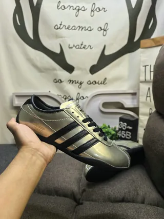 Adidas Silver Black Metallic Upper Three Stripes Lifestyle Sneakers 5
