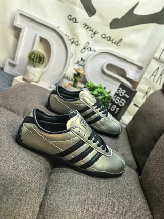 Adidas Silver Black Metallic Upper Three Stripes Lifestyle Sneakers 9