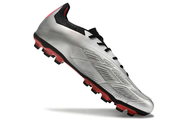 Adidas Silver Navy Metallic Synthetic Upper Stripe Detailing Firm-Ground Soccer Shoes 2
