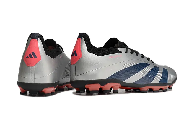 Adidas Silver Navy Metallic Synthetic Upper Stripe Detailing Firm-Ground Soccer Shoes 5