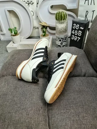 Adidas Spezial Beige Black Retro Runner Leather Upper Lifestyle Sneakers 6