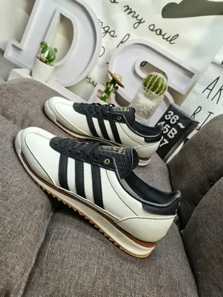 Adidas Spezial Beige Black Retro Runner Leather Upper Lifestyle Sneakers 7