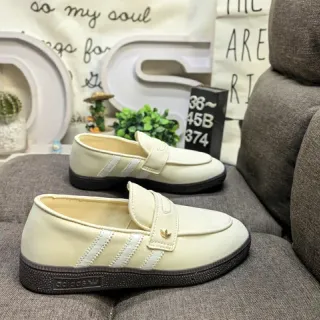 Adidas Spezial Beige Black Slip-On Padded Strap Loafer