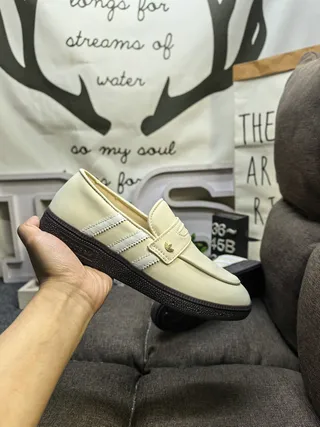 Adidas Spezial Beige Black Slip-On Padded Strap Loafer 5