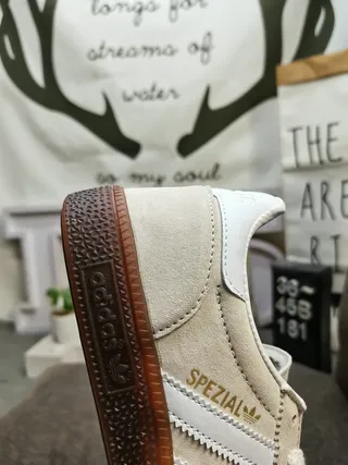 Adidas Spezial Beige Suede White Stripe Lifestyle Sneakers 3