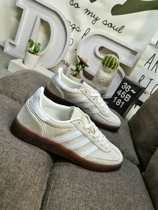 Adidas Spezial Beige Suede White Stripe Lifestyle Sneakers 9
