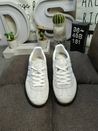 Adidas Spezial Beige Suede White Stripe Lifestyle Sneakers 10
