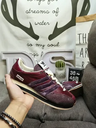 Adidas Spezial Maroon and Purple Velvet Stripe Lifestyle Sneakers 5