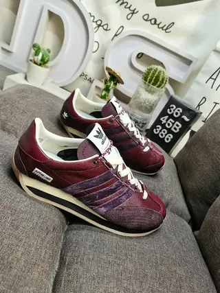 Adidas Spezial Maroon and Purple Velvet Stripe Lifestyle Sneakers 9