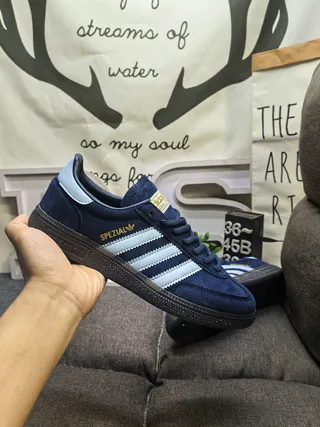 Adidas Spezial Navy Blue and Light Blue Suede Lifestyle Sneakers 5