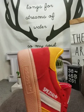 Adidas Spezial Red Yellow Suede Lifestyle Sneakers 3
