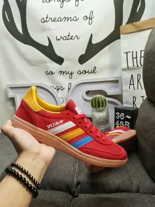 Adidas Spezial Red Yellow Suede Lifestyle Sneakers 5
