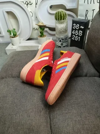 Adidas Spezial Red Yellow Suede Lifestyle Sneakers 6